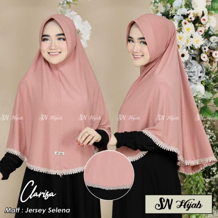 Laris Jilbab jers3y Jumbo Renda Clarisa Prem!um SN Hijab