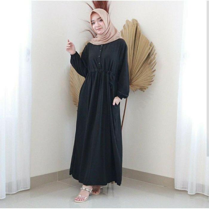 Dicari Baju Gamis Dress Abaya Hitam Polos Wanita Remaja Dewasa