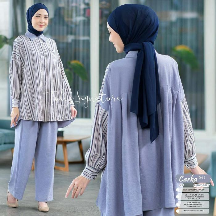 Laris Carka Set #5 by Tulus Ld 140 Allsize Setelan Baju Jumbo Bigsize