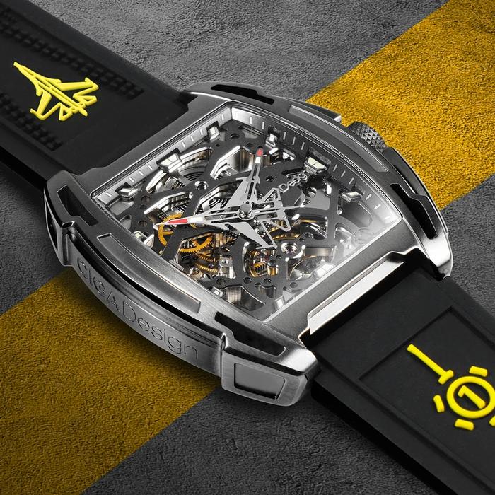 CIGA Desain Kapal Induk Arloji Mekanis Otomatis IP Titanium Coating