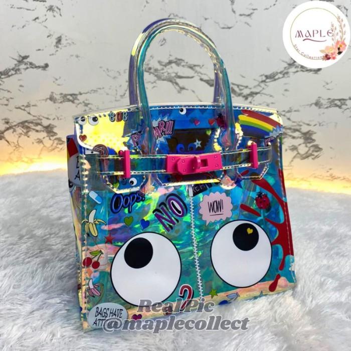 Best Seller Tas Tote Lucu HoloGram Mata Import Premium Selempang