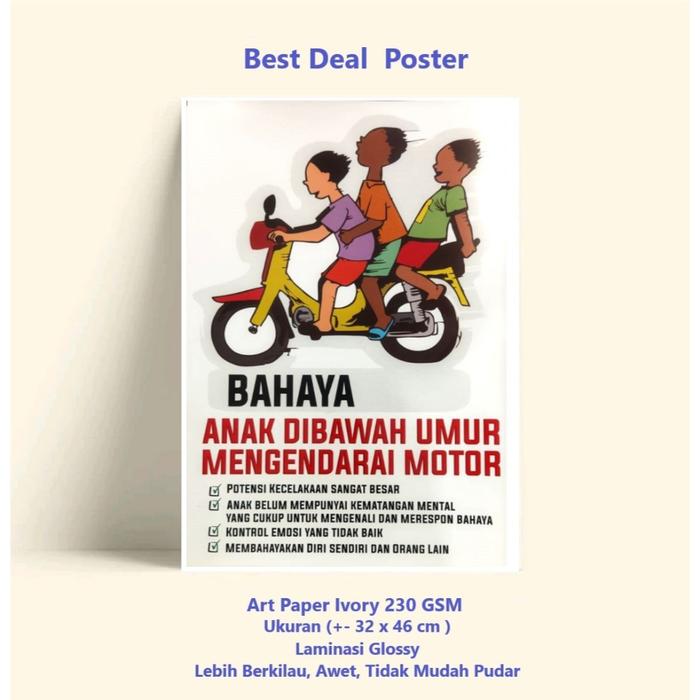 Poster Peduli Anak | Poster Anak Dibawah Umur Mengendarai Motor