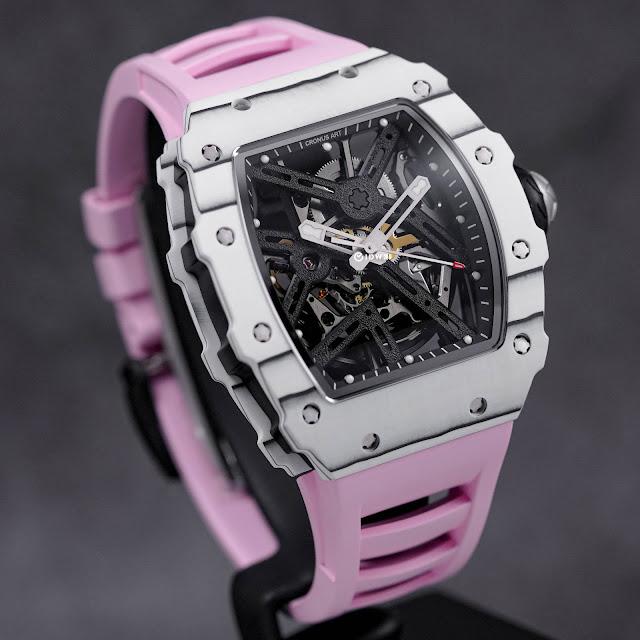 JAM TANGAN CRONUS ART SILVERSTONE NTPT WHITE CARBON FIBER PINK RUBBER (2025)