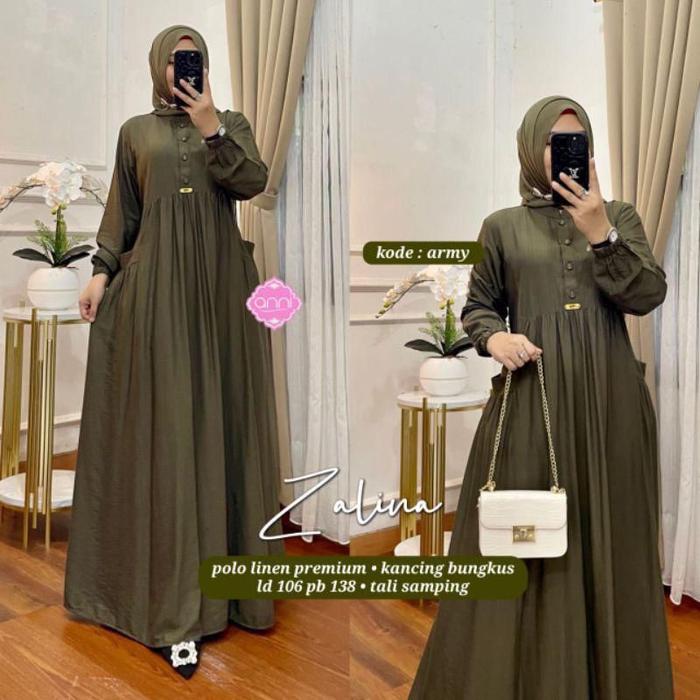 Terbagus GAMIS ZALINA JUMBO CRINGKEL AIRFLOW Prem!um LD 110 - LD 120