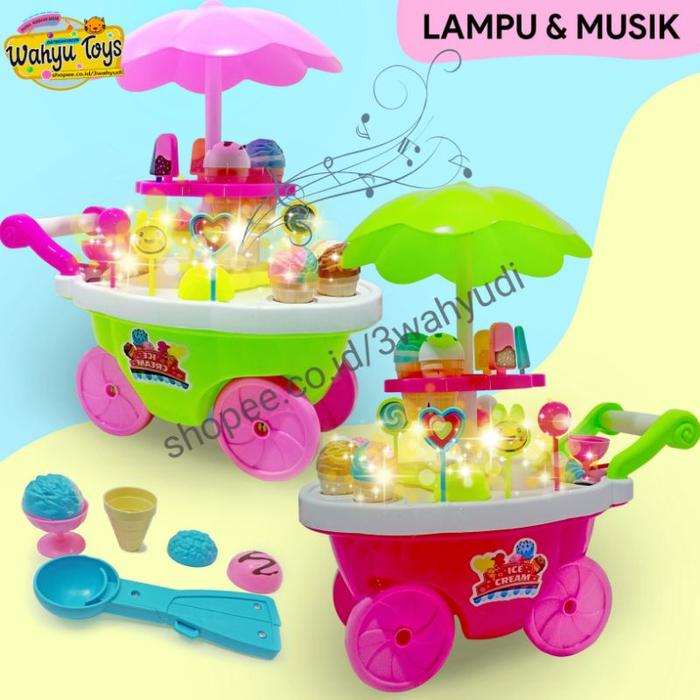 ready stok MAINAN GEROBAK ICE CREAM DORONG JUMBO MURAH FI540 FI544