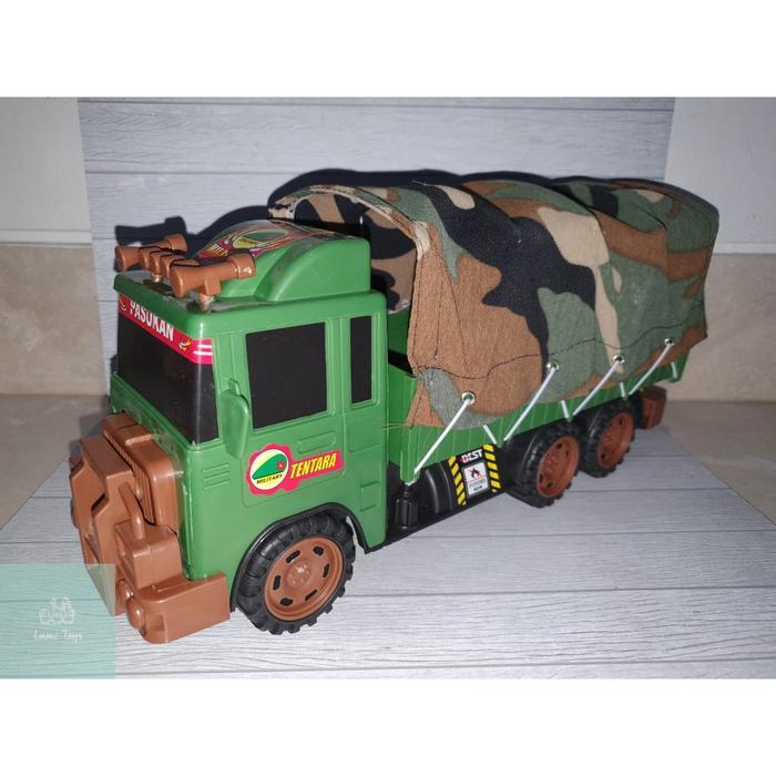 ready stok Mainan Anak Die Cast Truk Tentara Military Truck Friction