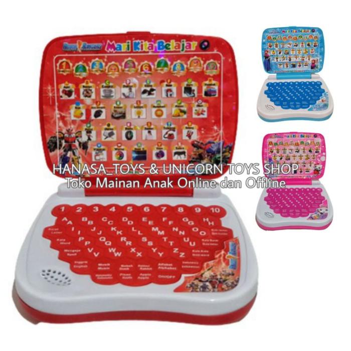 Ready stok Laptop Edukasi 2 bahasa - Mainan Edukasi Laptop Dua Bahasa