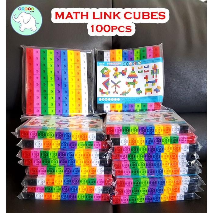 Ready stok Math Link Cubes 2x2cm 100pcs Mathlink Linking Cube