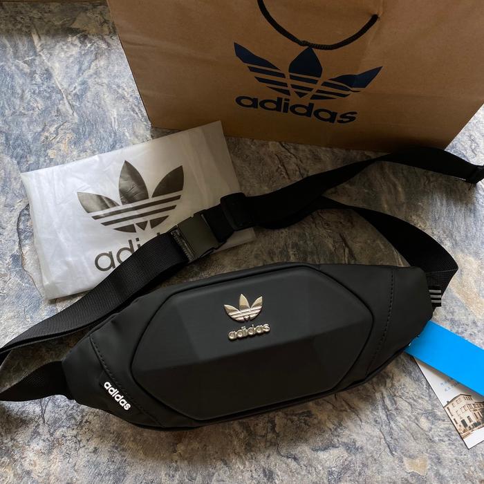 Tas Waistbag Adidas Original New Model Black / Tas Pria / Tas Wanita