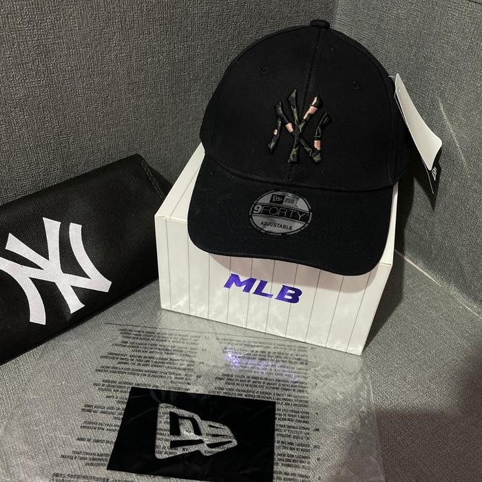 TOPI BASEBALL MLB NY CAMO LOGO GREEN ORIGINAL BLACK CAPS