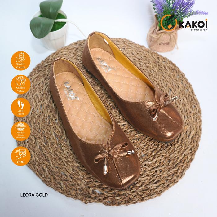 Penawaran Terbatas FLAT SHOES WANITA KAKOI LEORA GOLD