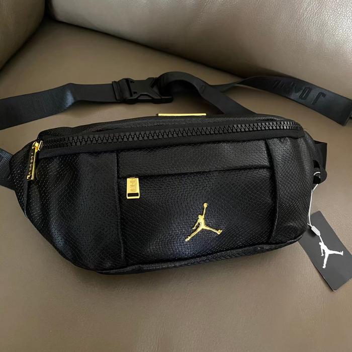 TAS WAISTBAG JORDAN REGAL ORIGINAL BLACK WHITE RED GOLD LOGO / TAS