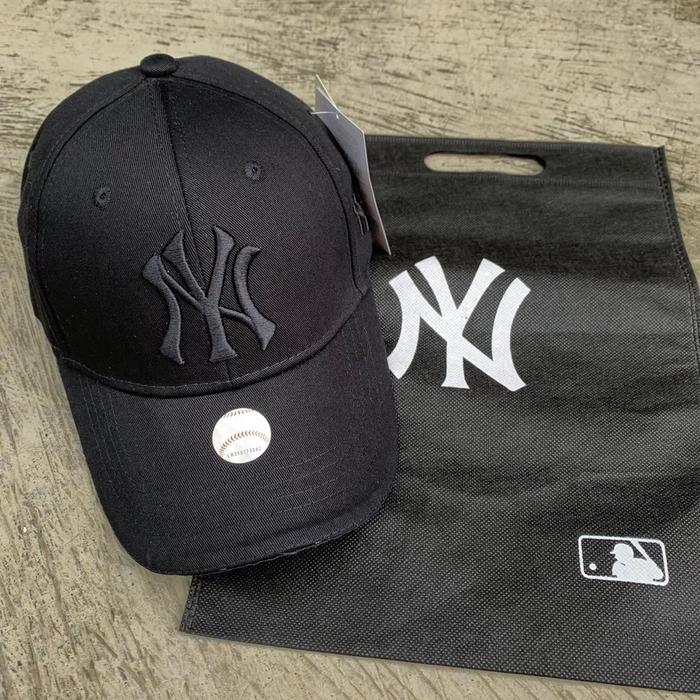 TOPI BASEBALL MLB NY SIDE LOGO ORIGINAL FULL BLACK / TOPI BASEBALL MLB