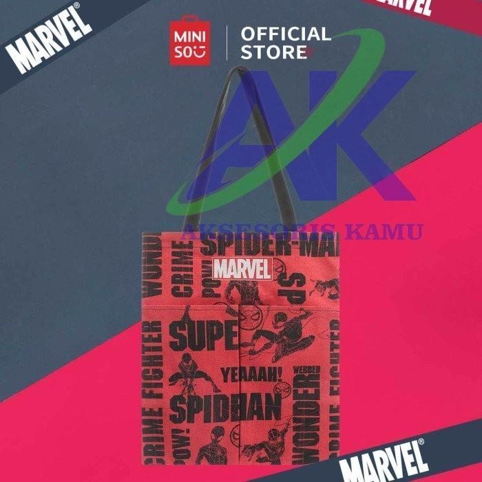 MINISO Marvel Tas Bahu Wanita Totebag 2 Saku Crossbody Shoulder Bag
