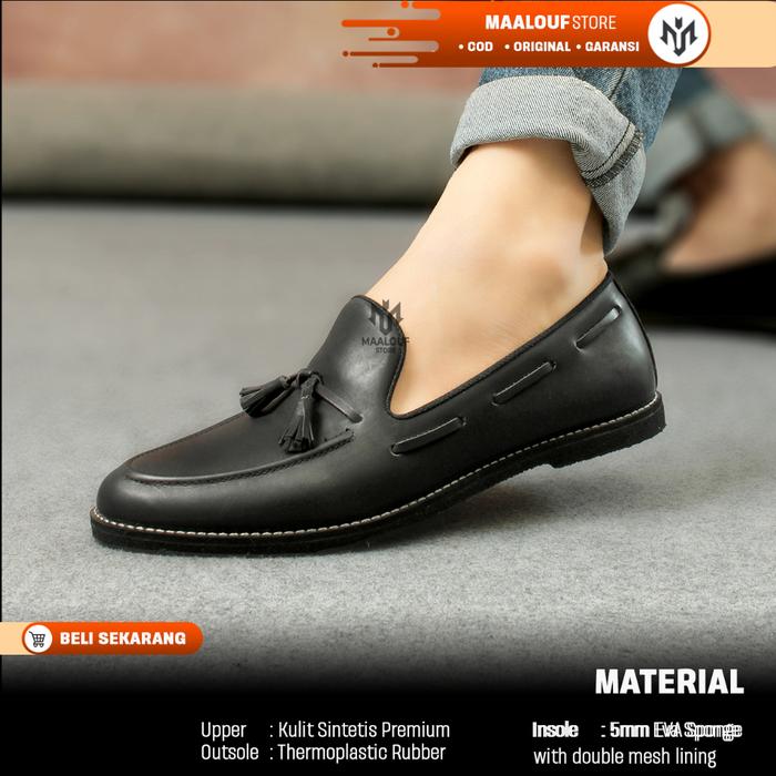 Terlaris! BPROMO - Sepatu Bunut Kulit Garut Asli Formal Pria Kulit