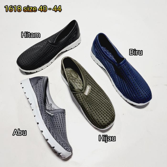 Terlaris! 1618 LUOFU sepatu karet empuk murah pria slip on cowok
