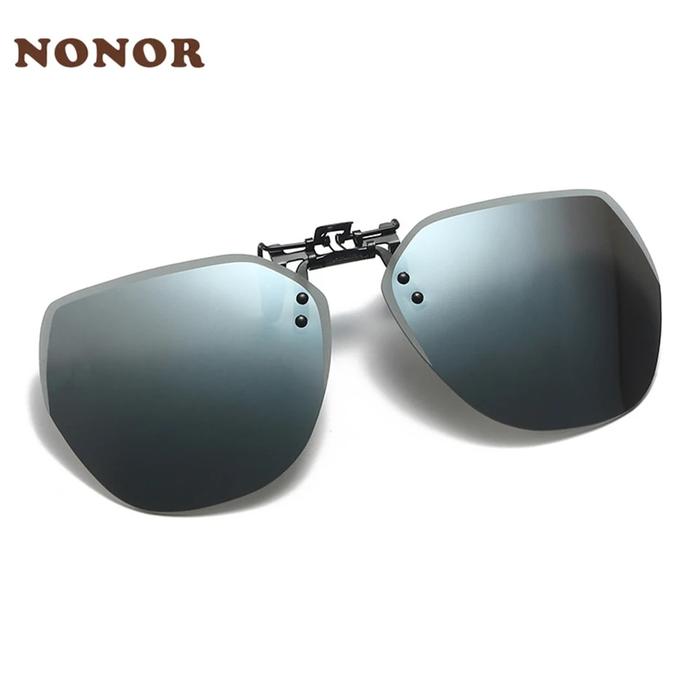 NONOR Oversized Polarized Clip-on Sunglasses Men Frameless Filter