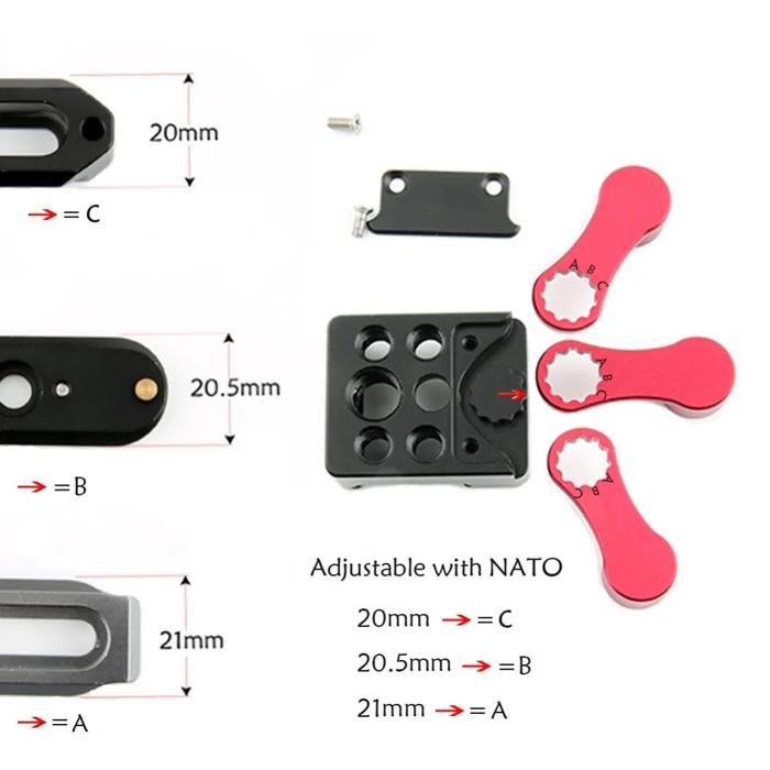 ' Niceyrig Nato Clamp With Nato Rail 1/4" 3/8" Screw Holes Quick -