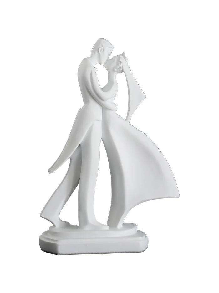 ' Modern Resin Black White Lovers Couple Sculpture Abstract Art Figure