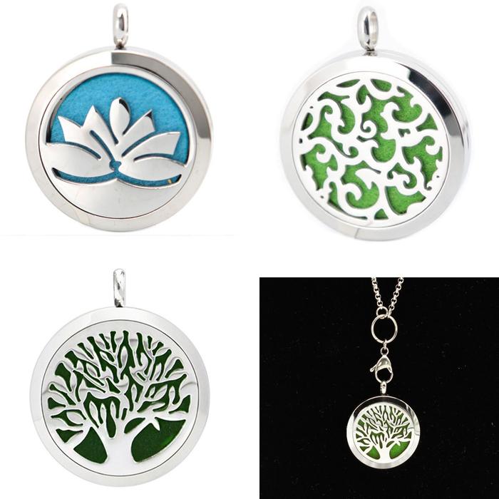 ' Stainless Steel Locket Necklace Perfume Aromatherapy -