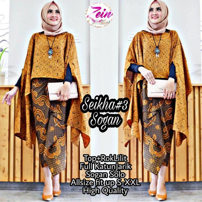 Produk Seikha #3 ZEIN set kebaya modern batik sogan asli kebaya casual