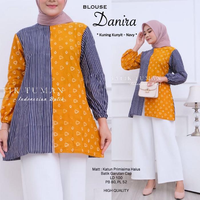 Produk BLOUSE DANIRA Baju Batik Wanita Blus Blouse Batik Warna Kuning