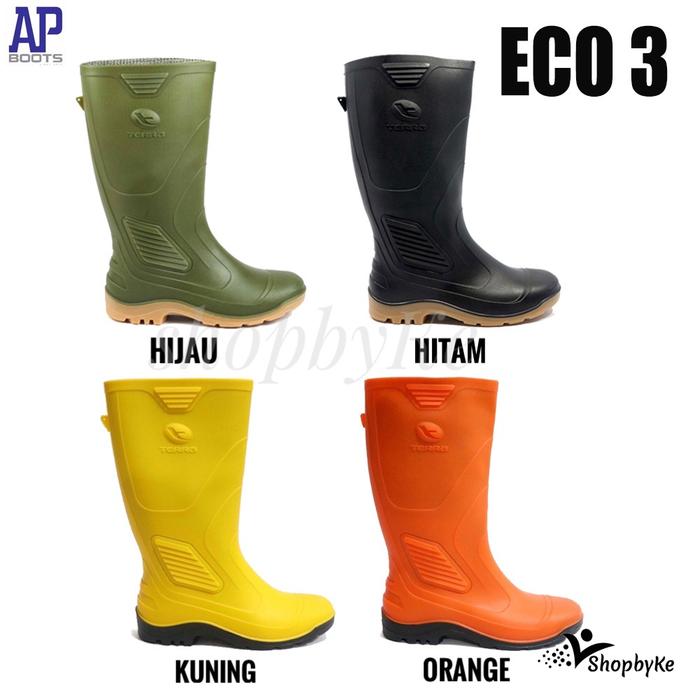 Terlaris Sepatu Boots Karet merk AP Terra ECO 3 SERIES Warna Hijau,