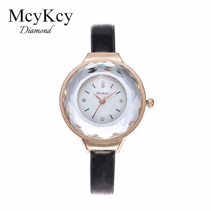 Produk Mcykcy Diamond - Hitam Putih - Jam Tangan Leather Fashion