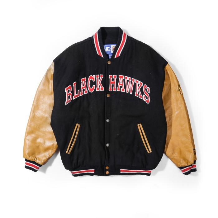 Jacket Vintage Black Hawks Limited By Starter Original