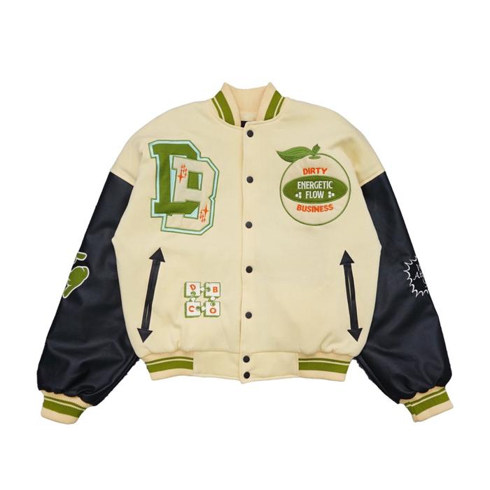 produk baru DIRTYBUSINESS - VARSITY JACKET FACE BOXY FIT SILAHKAN DI