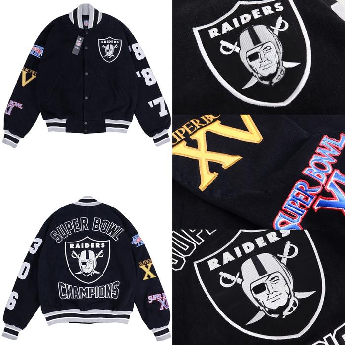 produk baru JAKET TWILL VARSITY VINTAGE NFL SUPER BOWL RAIDERS