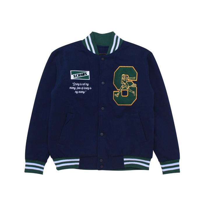 produk baru Screamous Jacket Varsity - JACKET CROWNS NAVY BLUE