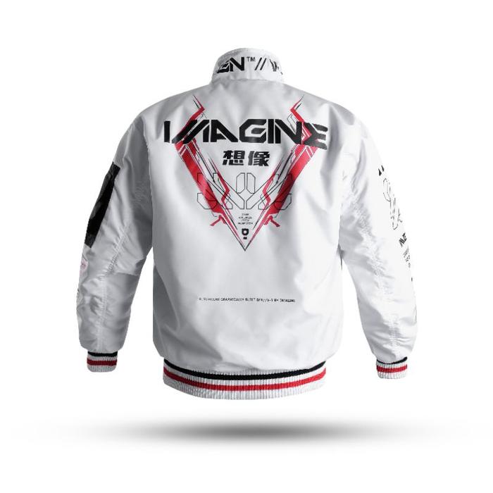 produk baru Imagineco Bomber Jacket Glitch White SILAHKAN DI ORDER