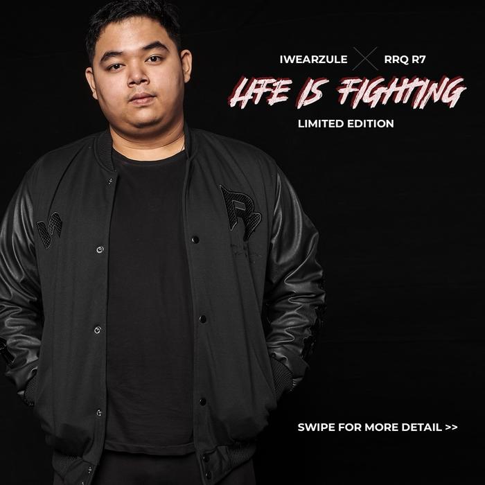 produk baru Iwearzule - Jaket Varsity Life Is Fighting Kolaboras