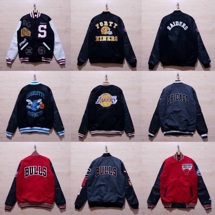 produk baru VARSITY JACKET WOOL LEATHER NBA NFL VINTAGE JAKET KULIT