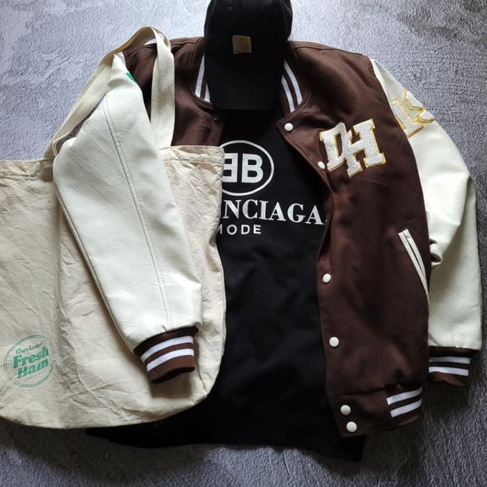 produk baru Jaket Varsity University Leather Secondhand M L XL
