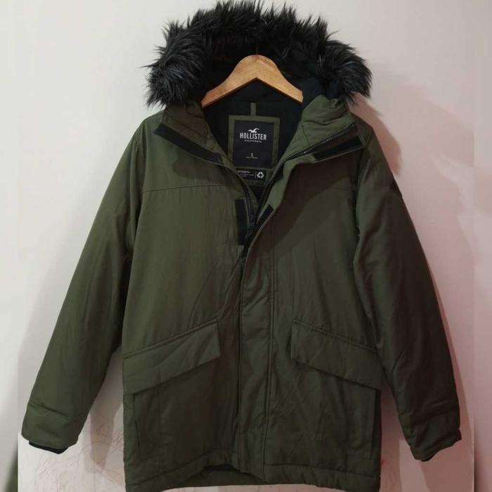 produk baru Jaket Musim Dingin Winter Hollister Faux Fur Lined Parka