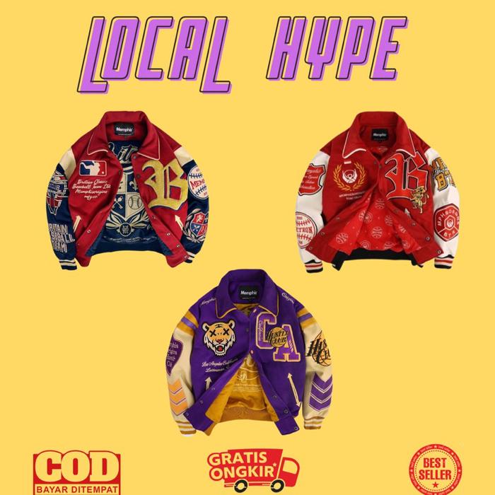 produk baru [ORIGINAL] VARSITY JACKET BIGETRON/BRITAIN/CALIFORNIA