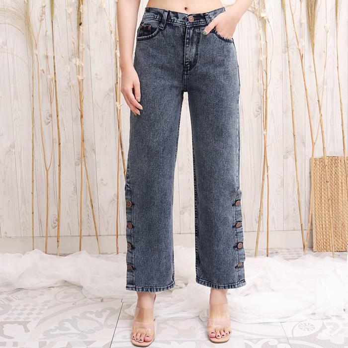 Produk FWR - Vivi Boyfriend jeans wanita / Celana Kulot Kancing Bawah