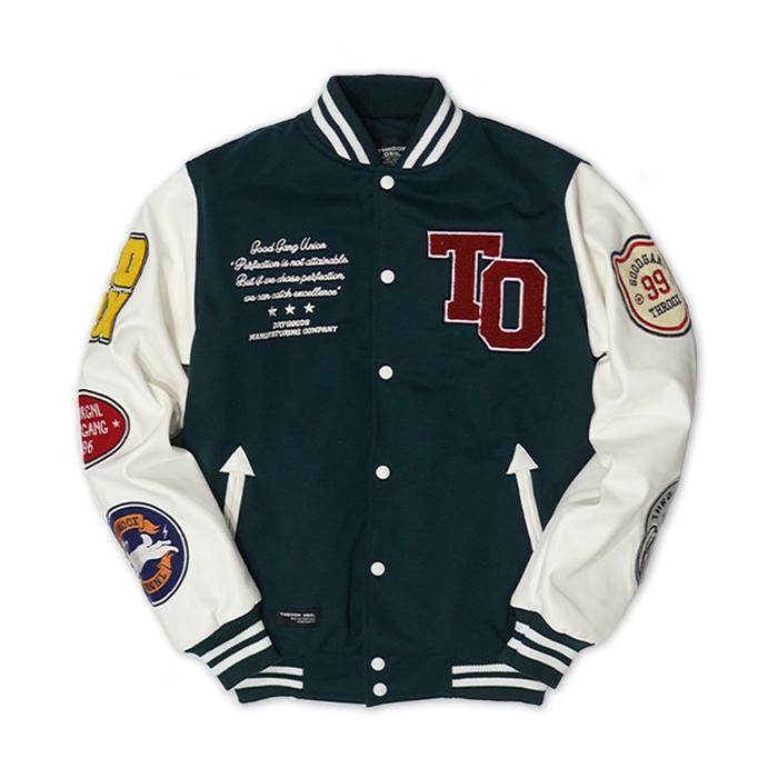 produk baru Throox Bomber Varsity Jacket Hijau || THRX Hannibal Green