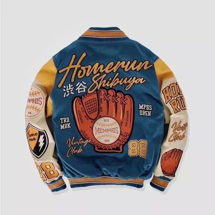produk baru VARSITY JACKET MEMPHIS - HOMERUN RETRO | HOMERUN BLACK |