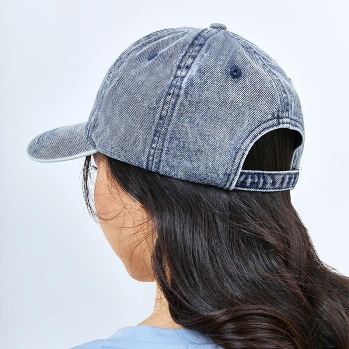 Terlaris KKV Topi Baseball Washed Denim Vintage Polos Pria Wanita New