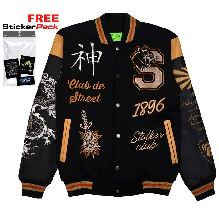 produk baru Stalker Jacket Varsity - Daikagu Black Gold SILAHKAN DI