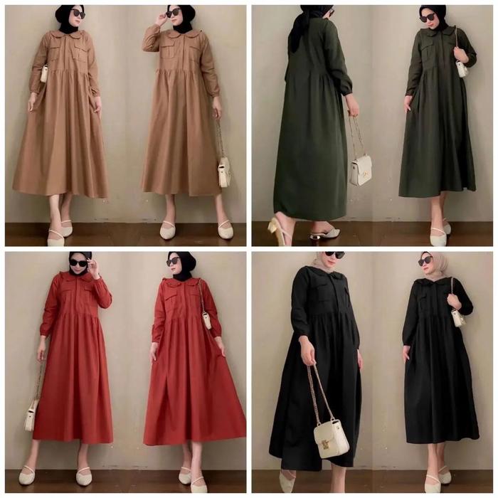 Produk HASPI DRESS Bahan Katun Rayon Gamis Muslim Termurah/ Dress