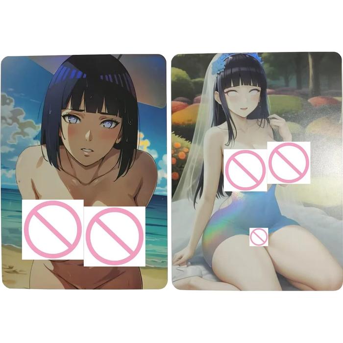 2Pcsset Anime Sexy Nude Card Naruto Wedding Dress Hyuga Hinata G