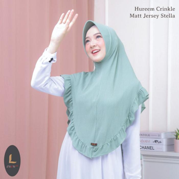 Terbaik [Ori LULU] HUREEM CRINKLE hijab instan plisket rempel jers3y