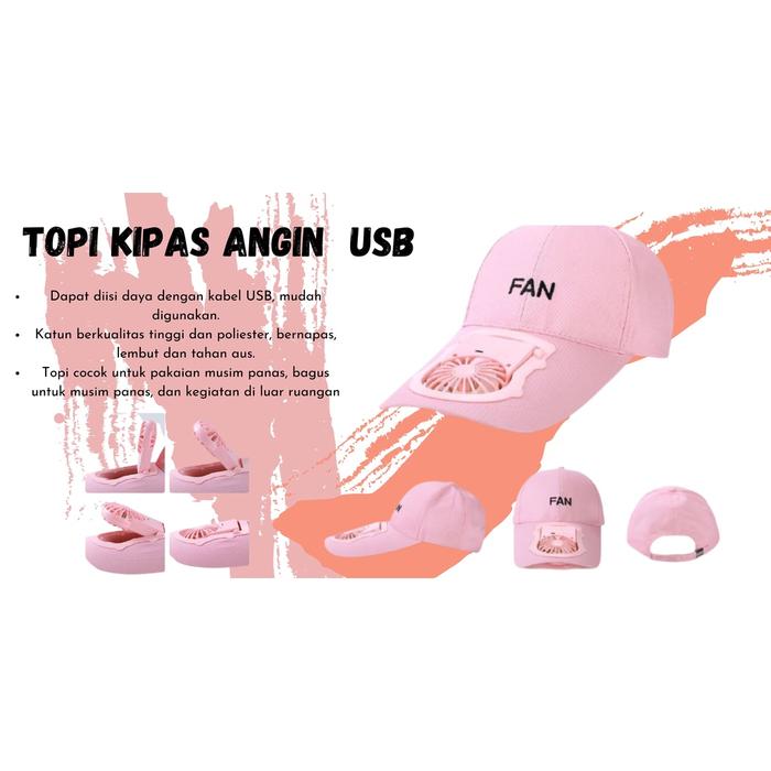 Produk OS- D203- Topi Kipas Angin Usb Topi Pria & Wanita Untuk