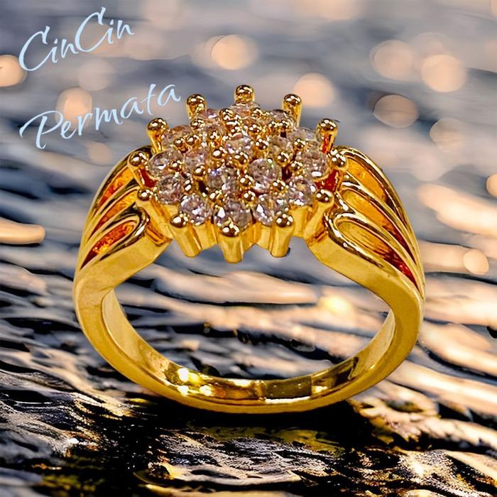Cincin permata berlian replika / cincin replika berlian / berlian
