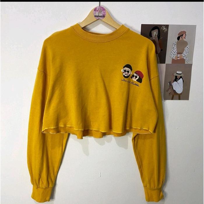 LEON AND MATILDA SWEATER CROOPE OVERSIZE OBLONG WANITA