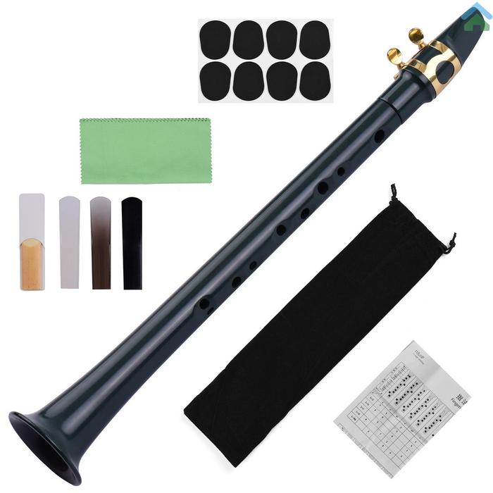 11-lubang Kunci C Saku Mini Saxophone ABS Dengan Alto Mouthpiece